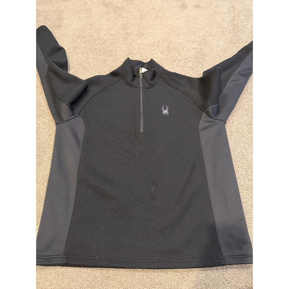 Spyder‎ Men's Core Quarter Zip 1/4 Black Long Sleeve Size XL